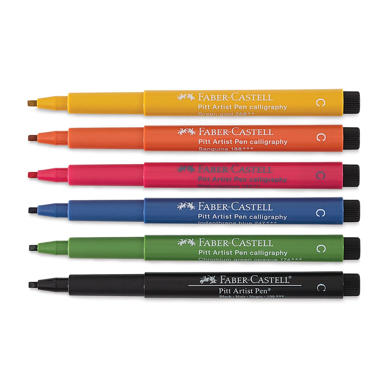 Faber-Castell Pitt Calligraphy Pen Set - Assorted Colors, Set of 6